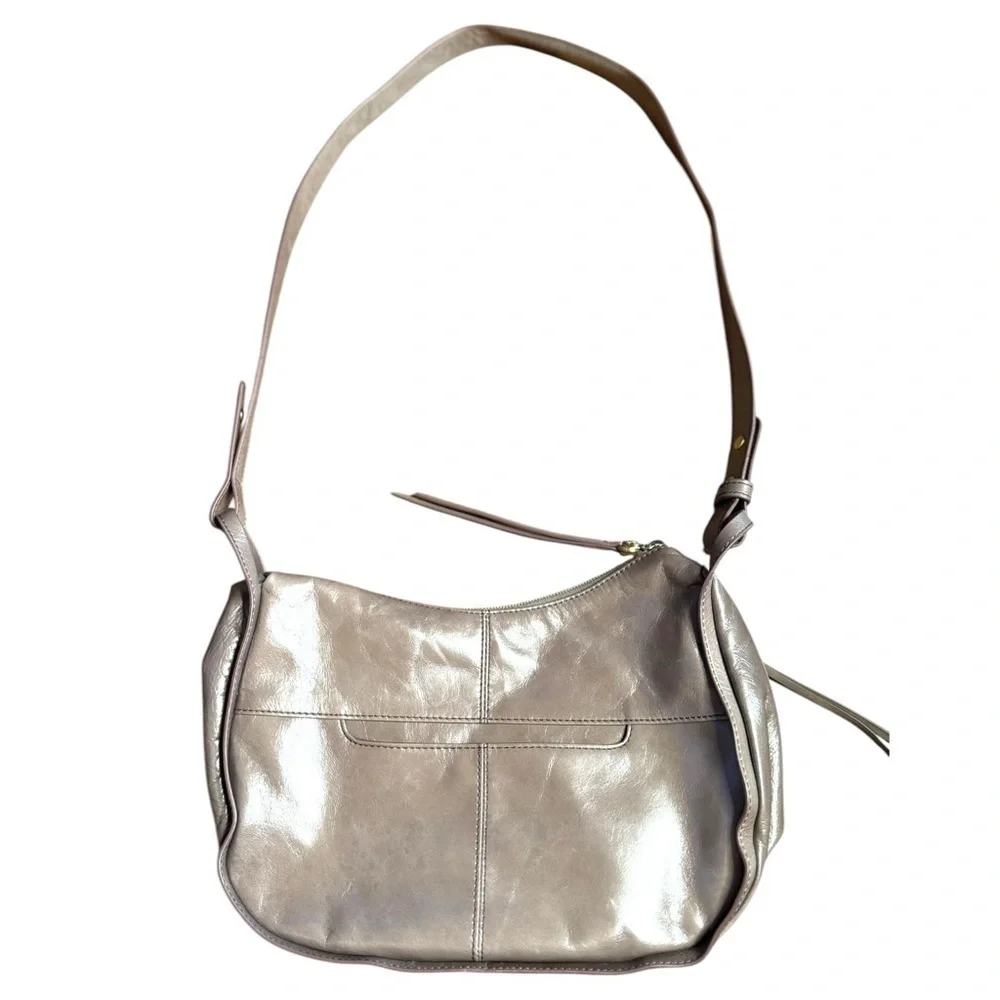 ▶️ HOBO INTERNATIONAL ◀️ Taupe Leather Adjustable Strap Crossbody / Shoulder Bag